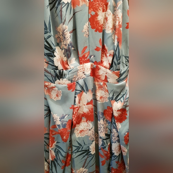 🌷Host Pick🌷Sheike Awakenings blue floral wide leg jumpsuit *Note minor flaws* - Picture 12 of 13